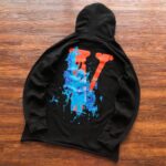 Vlone Blue Fire Black Hoodie