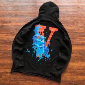 Vlone Blue Fire Black Hoodie